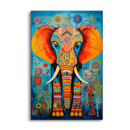 Elephant With Flowers. Canvas. Code 8155__949