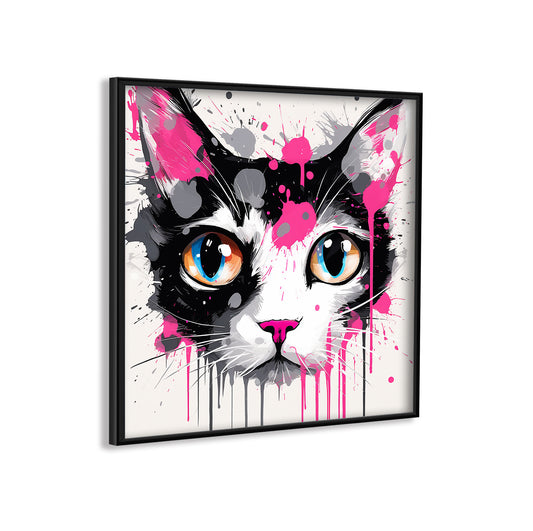 Cool Cat Portrait. Framed Poster. Code 8333_591